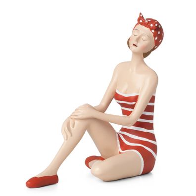 Moritz Deko Figur Badenixe mit Badeanzug Schwimmbad Shabby Chic Stil Dekoration