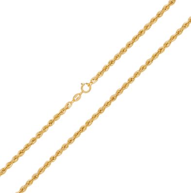 9 ct/Karat Gelb Gold 3mm Seil Kette - 40.6, 45.7, 50.8, 55.9, 61, 66, 71.1, 76.2cm