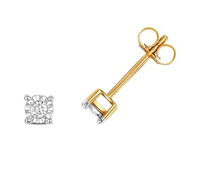 9 Karat (375) Gold Diamant Ohrstecker Brillant-Schliff 0.10 Karat H - PK2 - 4mm*4mm