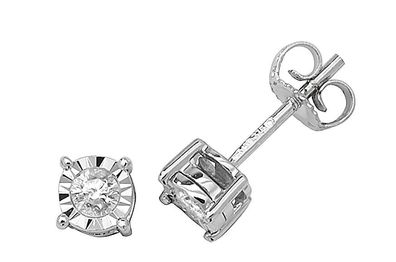 9 Karat (375) Weißgold Diamant Ohrstecker Brillant-Schliff 0.20 Karat H - PK2