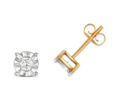 9 Karat (375) Gold Diamant Ohrstecker Brillant-Schliff 0.25 Karat H - PK2 - 6mm*6mm