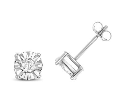 9 Karat (375) Weißgold Diamant Ohrstecker Brillant-Schliff 0.31 Karat H - PK2