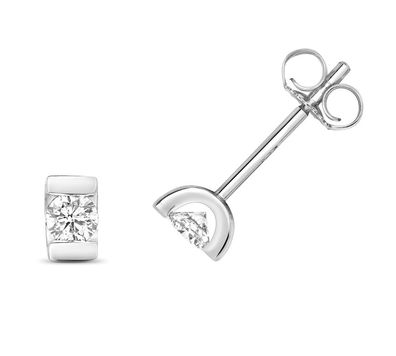 9 Karat (375) Weißgold Diamant Ohrstecker Brillant-Schliff 0.25 Karat G - I1 I2