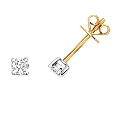 9 Karat (375) Gold Diamant Paar Ohrstecker Brillant-Schliff 0.30 Karat H - I1