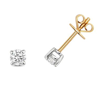 9 Karat (375) Gold Diamant Paar Ohrstecker Brillant-Schliff 0.40 Karat H - I1