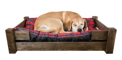 Hundebett Winston XXL Palisander mit Füßen optional mit Kissen 100x60x25cm