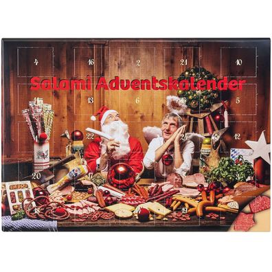 Wurstbaron Pikanten Salami Adventskalender - 24 Mini Wurst Sterne und Herzen, Snacks