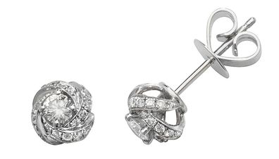 18 ct/Karat Weißgold Diamant Paar Ohrstecker Brillant-Schliff 0.52 Karat GH - SI2