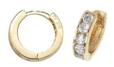9 ct/Karat Gelb Gold Damen - Ohrklemme mit Zirkonia