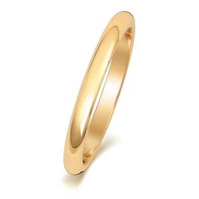 Schwerer 9 Karat (375) Gold 2mm D-Form Herren/Damen - Trauring/Ehering/Hochzeitsring