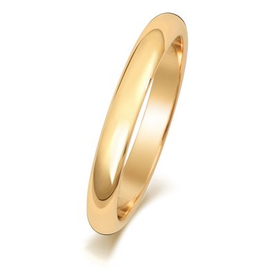 9 Karat (375) Gold 2,5mm D-Form Herren/Damen - Trauring/Ehering/Hochzeitsring