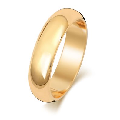 Schwerer 9 Karat (375) Gold 5mm D-Form Herren/Damen - Trauring/Ehering/Hochzeitsring