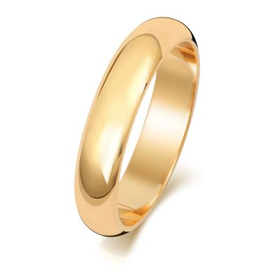 Schwerer 9 Karat (375) Gold 4mm D-Form Herren/Damen - Trauring/Ehering/Hochzeitsring