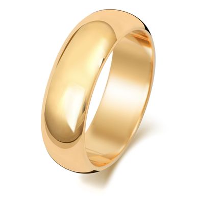 Schwerer 9 Karat (375) Gold 6mm D-Form Herren/Damen - Trauring/Ehering/Hochzeitsring