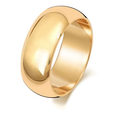 Schwerer 9 Karat (375) Gold 8mm D-Form Herren/Damen - Trauring/Ehering/Hochzeitsring