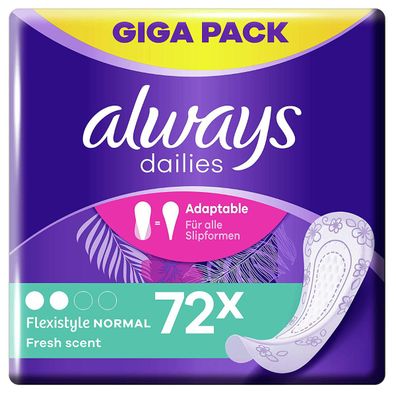 Always Dailies Slipeinlagen Flexistyle Fresh Normal Giga Pack 72Stück