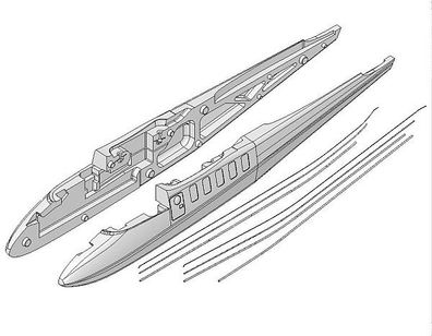 Multiplex Rumpfhälften+Bowdenzüge TwinStar II 224170 Rumpf Ersatzrumpf
