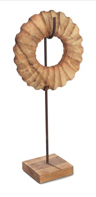 Skulptur Kreis Unendlichkeit Donut mittel 54x25x12cm Holzdeko Modern Wohnzimmer