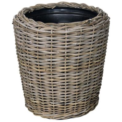 VAN DER LEEDEN DRYPOT® Rattan Pflanzkübel Grau Ø 50 cm - Sylter Körbe