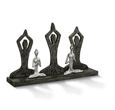 Skulptur Yoga Joga Studio 58x12x35cm Holzdeko Modern Wohnzimmer