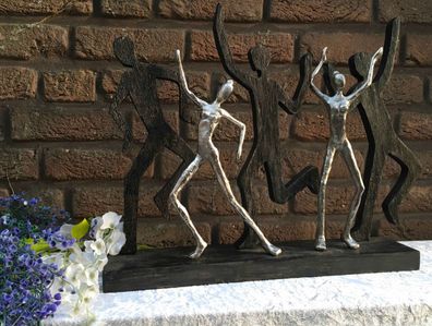 Skulptur Tänzer Tanz 58x10x43cm Holzdeko Modern Wohnzimmer