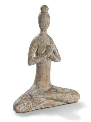 Skulptur Yoga Hands 32x25x8cm Holzdeko Modern Wohnzimmer