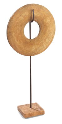 Skulptur Kreis Unendlichkeit Donut groß 65x29x12cm Holzdeko Modern Wohnzimmer