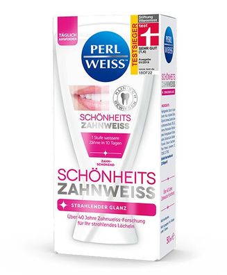 Perl Weiss Schönheits-Zahnweiss Strahlender Glanz und Zahnschonend 50ml 3er Pack