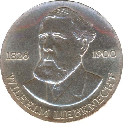 DDR 20 Mark 1976 Wilhelm Liebknecht Silber*