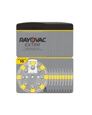 60x Rayovac HA10 PR70 Hörgeräte Batterien Extra Advanced (10x 6 Blister)