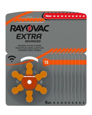 60x Rayovac Hörgerätebatterie Zinc Air, 13, 1.4V 10x 6 Blister