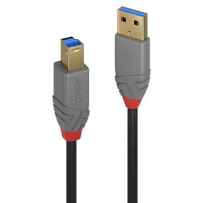 Lindy 36740 Lindy USB 3.0 Kabel Typ A/B Anthra Line M/M 0.5m