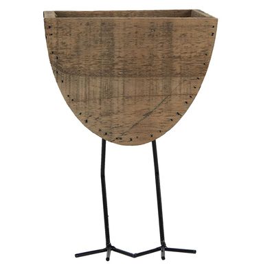 Clayre & Eef Blumentopf 17x13x25 cm Braun Holz (Gr. 17x13x25 cm)