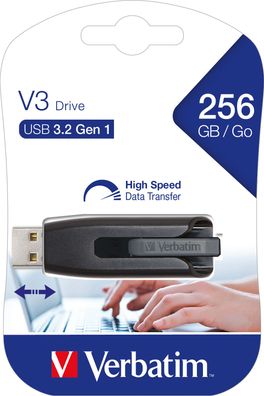 Verbatim USB 3.2 Stick 256GB, V3 Drive, grau