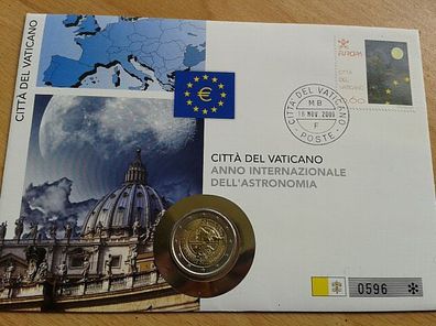2 euro 2009 Numisbrief coincard Vatikan Astronomie Papst Benedeikt XVI.