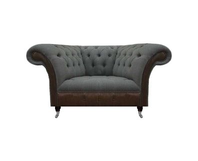 Grau-Brauner Chesterfield Sessel Designer Sitzmöbel Moderner Einsitzer