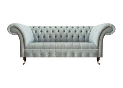 Hellgraue Chesterfield Polstermöbel Wohnzimmer 3-Sitzer Couch Edle Möbel