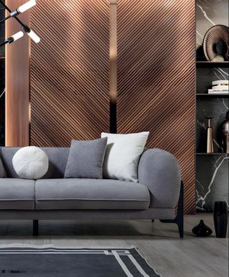 Weiß-Graue Sofas Designer Wohnzimmer Garnitur Ecksofa 3-Sitzer Sessel