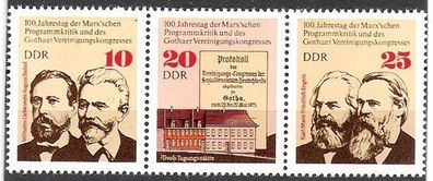 DDR Nr.2050/52 ZD * * Arbeiterpartei 1975, postfrisch