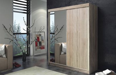 Schrank Kleiderschrank Hochschrank Modern Beige Holz Schränke Schlafzimmer Neu