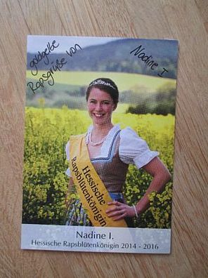 Hessische Rapsblütenkönigin 2014-2016 Nadine I. - handsigniertes Autogramm!!!