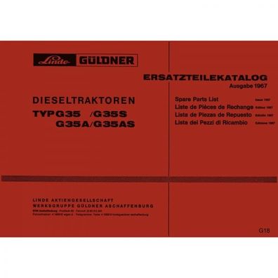 Linde-Güldner G35 G35S G35A G35AS 1967 Traktor Ersatzteilliste Ersatzteilkatalog