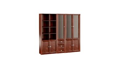 Designer Brauner Büroschrank Massivholz Aktenschrank Robuster Schrank