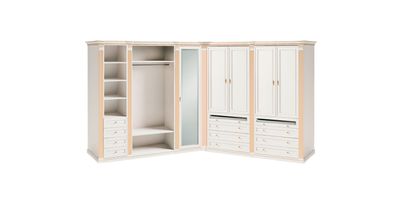 Weißer Eckkleiderschrank Stilvoller Glasschrank Schlafzimmer Möbel Neu