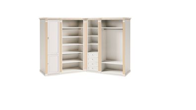 Weißer Stilvoller Eckschrank Massivholz Exklusive Schlafzimmer Möbel