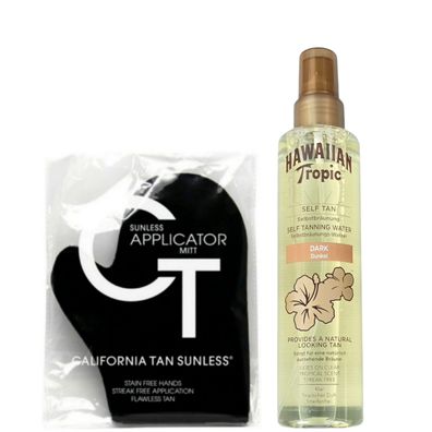 Hawaiian Tropic/Self Tanning Water "Dark"190ml & CT Sunless Applicator Handschuh