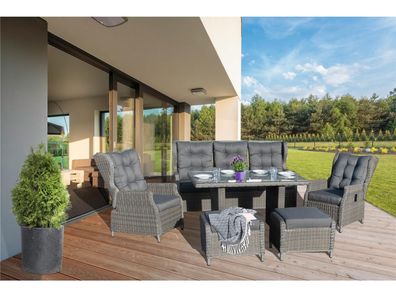 bellavista Aluminium Gartenmöbel Dininglounge Canelli 6-teilig braun