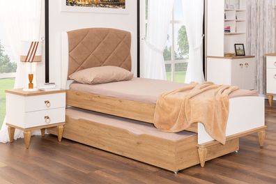 Beiges Ausziehbares Kinderbett Luxuriöses Schlafzimmer Bett Holz Möbel