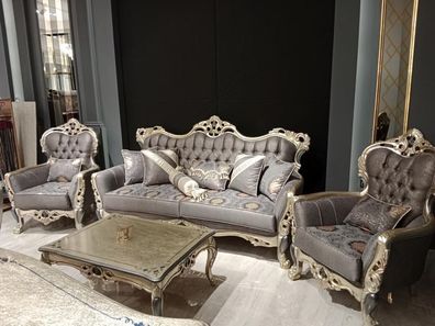 Stilvolles Chesterfield Wohnzimmer set Sofagarnitur 3 + 1 + 1 sitzer Couch