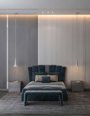 Luxus Doppel Hotelbetten Italienische Möbel Neu Modernes BettBlau Polster Design